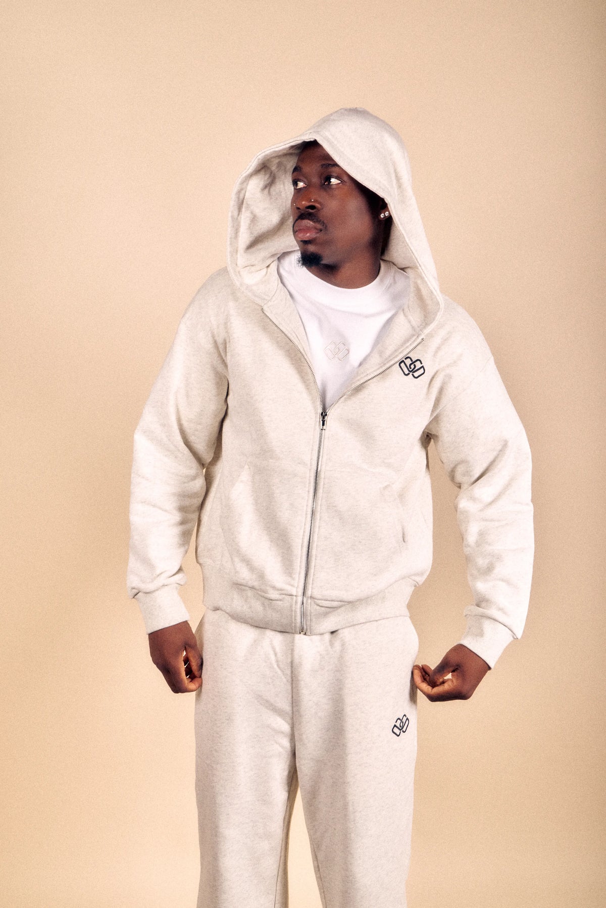 Unisex Zip Hoodie - Cloud Grey