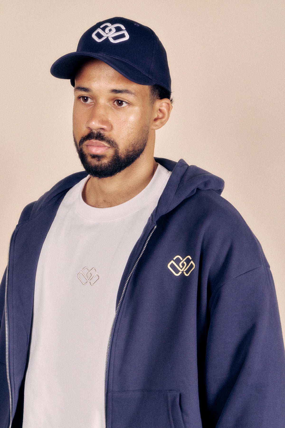 Starrko vlootblou rits-hoodie